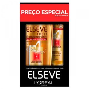 Kit Elseve Óleo Extraordinário Nutrição shampoo, 375mL + condicionador, 170mL