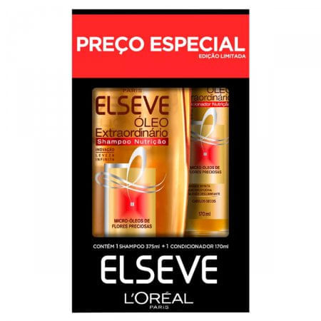 Kit Elseve Óleo Extraordinário Nutrição shampoo, 375mL + condicionador, 170mL - Imagem 1