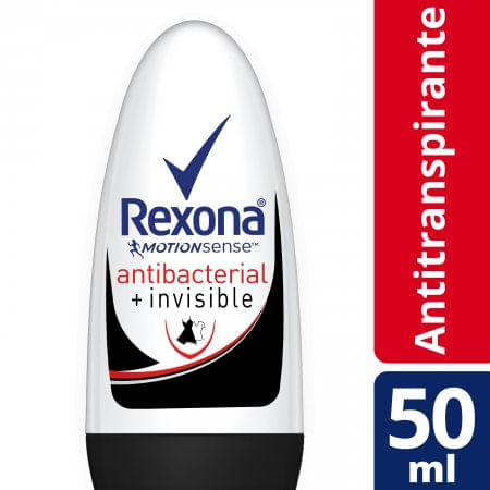 Desodorante Feminino Rexona Motionsense Antibacterial + Invisible, Aerosol, antibacterial + invisible, roll-on, 50mL - Imagem 1