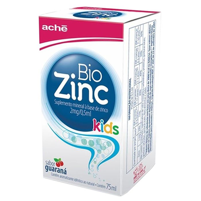 Biozinc Kids 2Mg/0,5Ml Solução Com 75mL Sabor Guaraná - Imagem 1