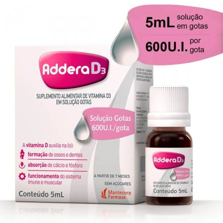 Addera D3 600UI Gotas 5mL - Imagem 1
