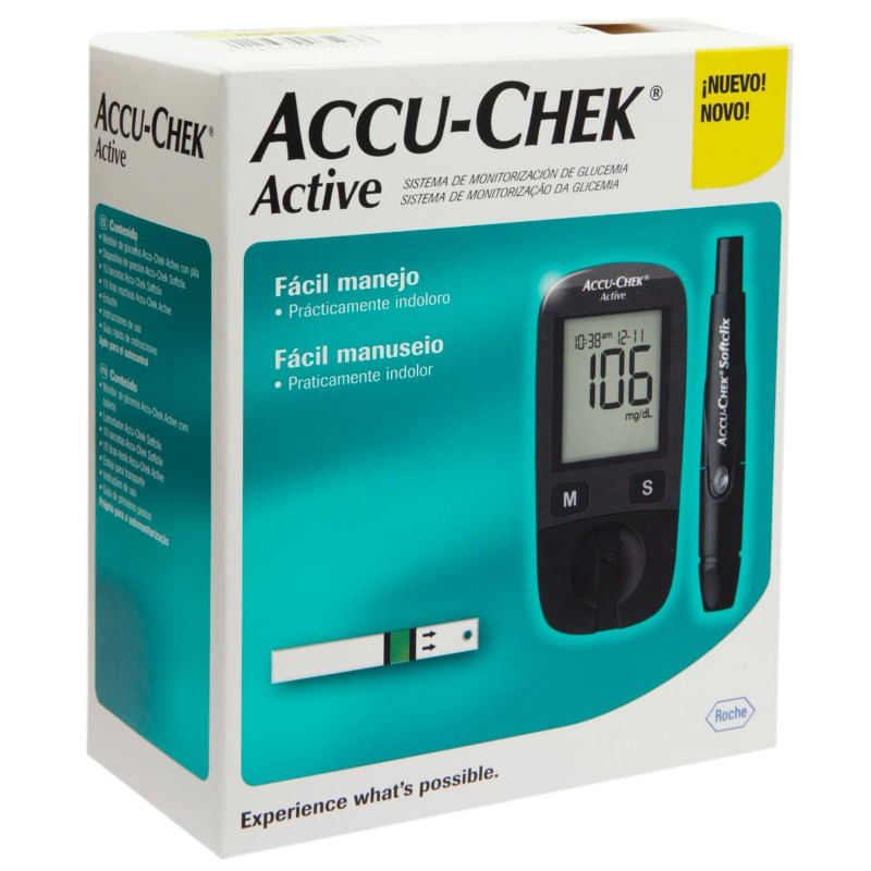 Monitor Para Teste De Glicemia Accu-Chek Active + 10 Tiras - Imagem 1