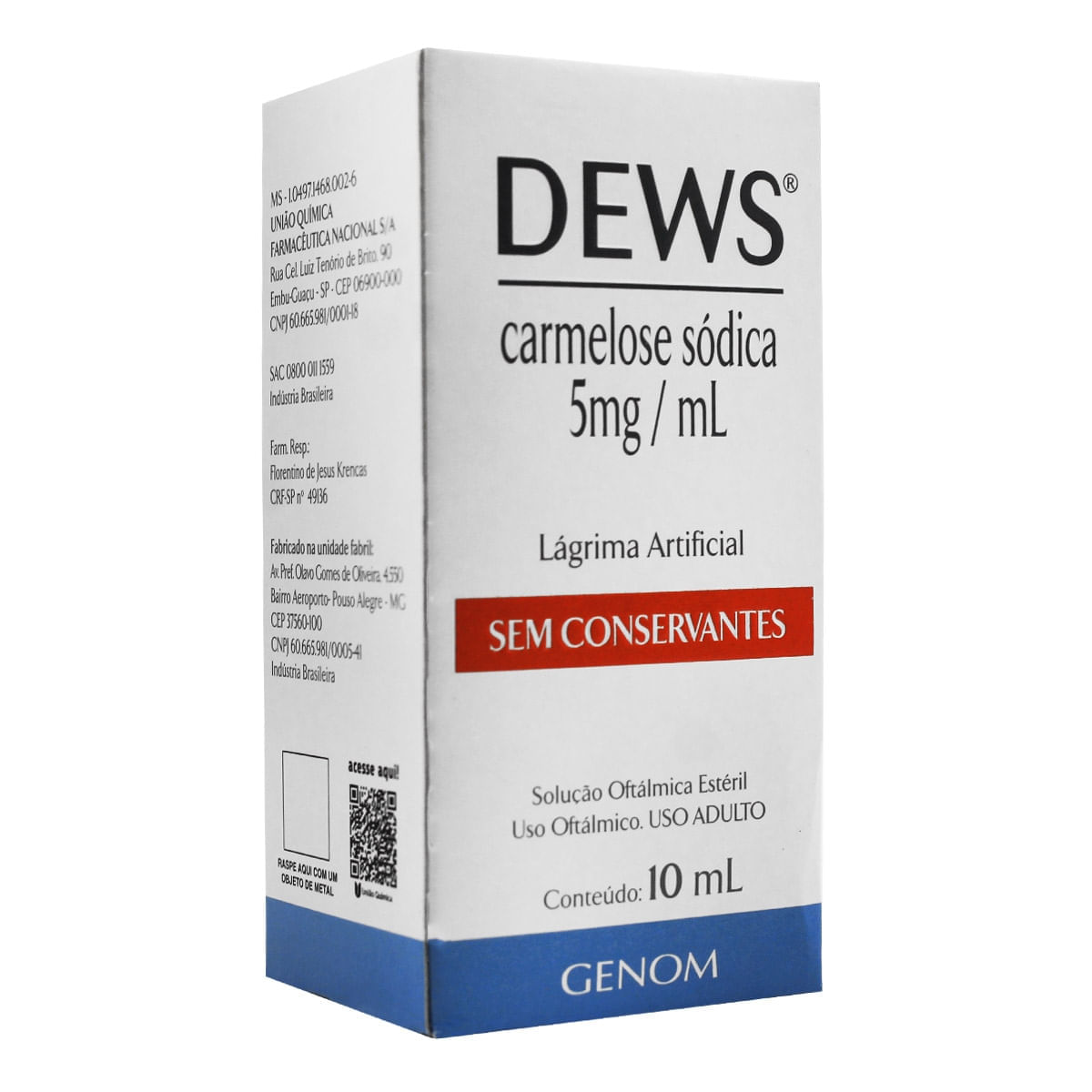 Dews 5mg/mL Solução oftálmica - Frasco com 10 mL - Imagem 1