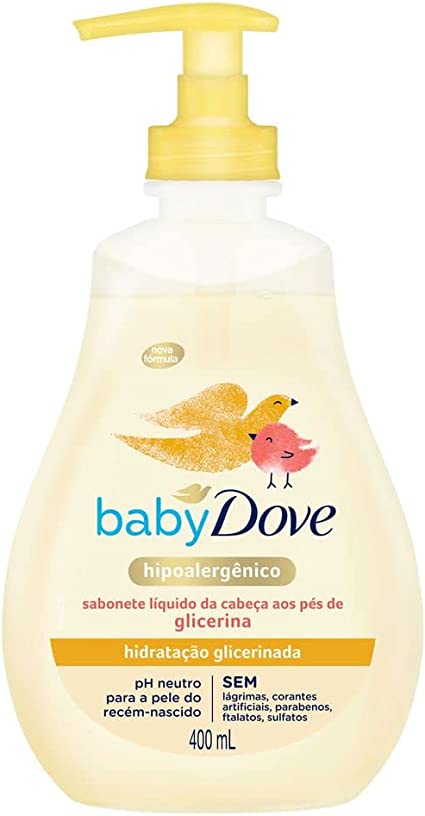Sabonete Líquido Hidratação Glicerinada Da Cabeça Aos Pés Dove Baby Frasco 400Ml - Imagem 1