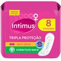 Absorvente Intimus Gel Tripla Protecao Cobertura Seca Sem Abas, 8 Unidades