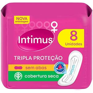 Absorvente Intimus Gel Tripla Protecao Cobertura Seca Sem Abas, 8 Unidades