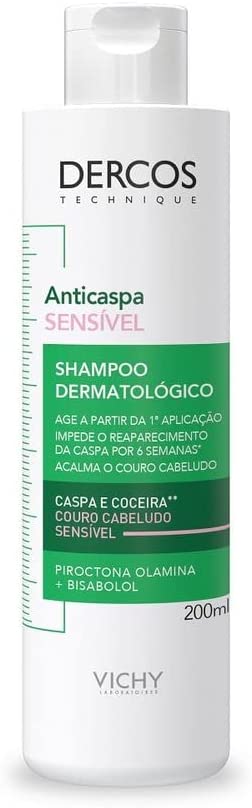 Dercos Shampoo Anticaspa Couro Cabeludo Sensivel Vichy 200mL - Imagem 1