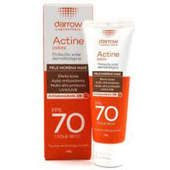 Protetor Solar FPS70 Actine Color Pele Morena Mais 40G - Imagem 1