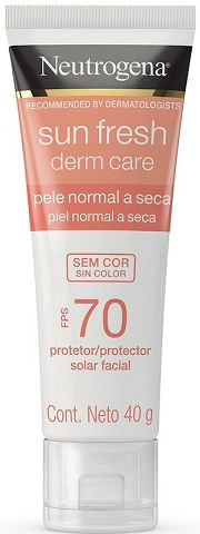 Protetor Solar FPS70 Neutrogena Sun Fresh Derm Care sem Cor 40G - Imagem 1