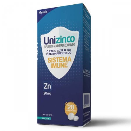 Unizinco 20mg 28 Comprimidos - Imagem 1