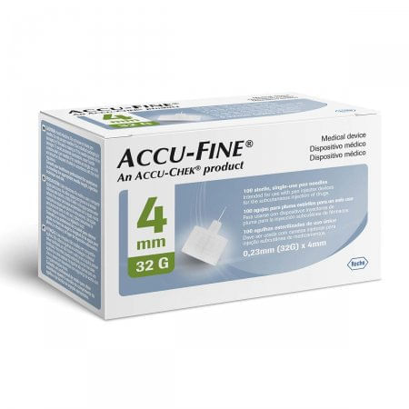 Agulha para Caneta de Insulina 4mm 100 unidades Accu-Fine - Imagem 1