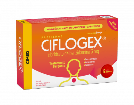 Ciflogex 3mg Pastilha Sabor Cereja - Caixa com 12 Pastilhas - Imagem 1