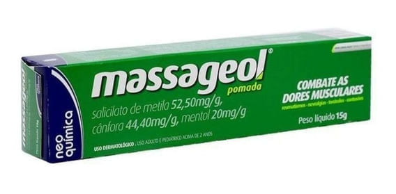 Massageol 44.4MG/G + 20MG/G + 52.5MG/G Pomada dermatológica - Bisnaga com 15 g - Imagem 1