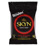 Preservativo Blowtex Skyn texturizado com 3 unidades