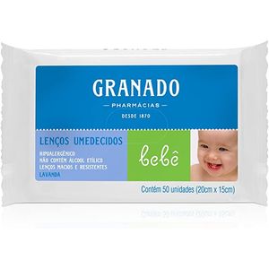 Lenço Umedecido Macio Erva Doce Granado Bebê Pacote 50 Unidades