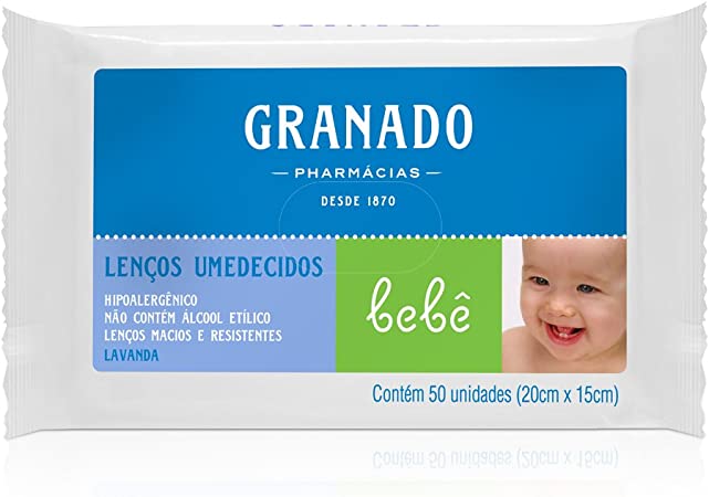 Lenço Umedecido Macio Erva Doce Granado Bebê Pacote 50 Unidades - Imagem 1