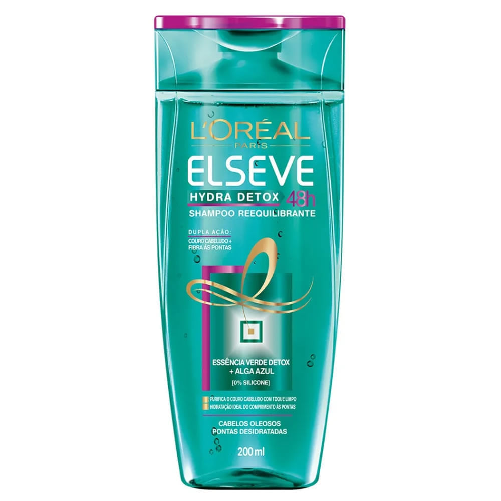 Elseve Hydra Detox 48h Shampoo Reequilibrante 400ml - Imagem 1