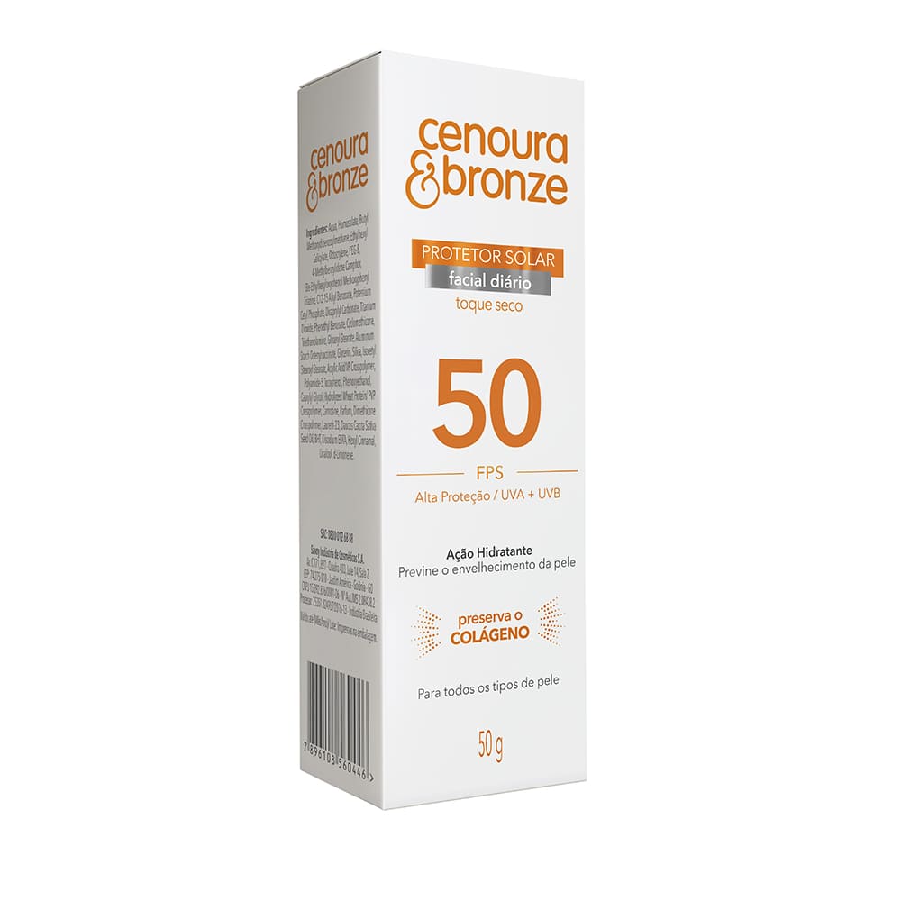 Protetor Solar Facial FPS50 Cenoura e Bronze 50g - Imagem 1
