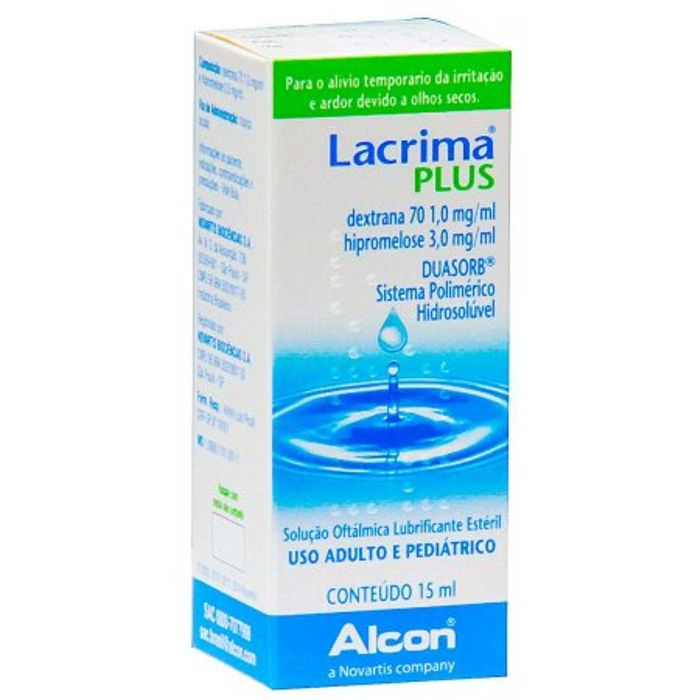 Lacrima Plus 1mg/mL + 3mg/mL Solução Oftálmica - Frasco com 15mL - Imagem 1