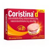 Coristina D 1 + 10 + 30 + 400mg - 16 Comprimidos Camada Tripla