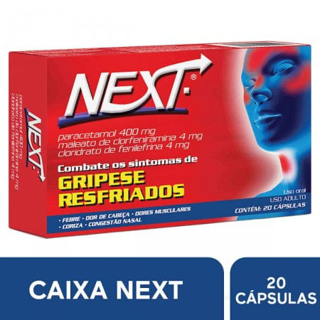 Next 400 + 4 + 4mg - 20 Cápsulas Gelatinosas Duras - Imagem 1