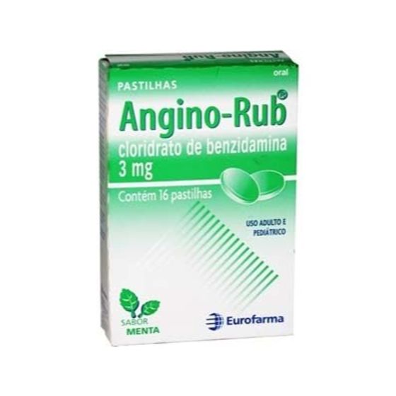 Angino Rub 3mg Pastilha Sabor Menta - Caixa com 16 Pastilhas - Imagem 1