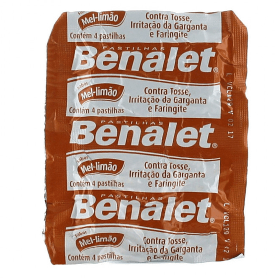 Benalet 50mg + 10mg + 5mg Pastilha Sabor Mel e Limão - Blíster com 4 Pastilhas - Imagem 1