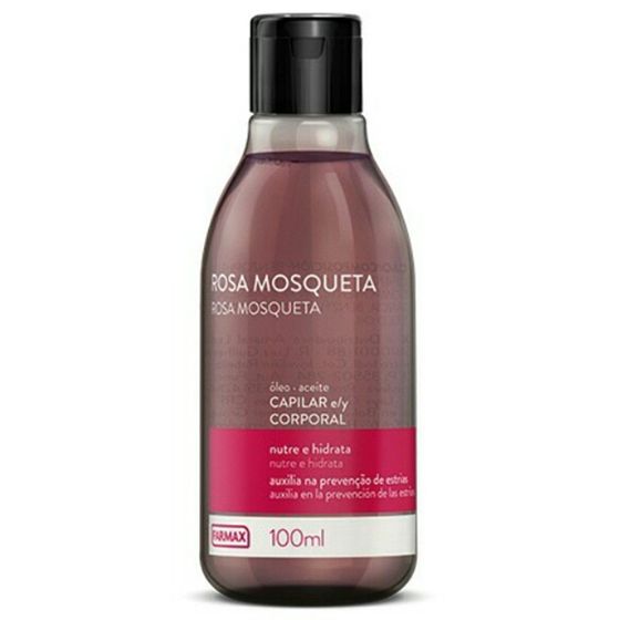 Oleo Capilar e Corporal Farmax rosa mosqueta com 100mL - Imagem 1