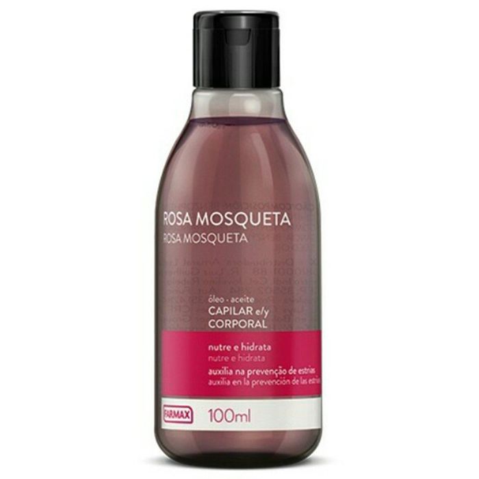 Oleo Capilar e Corporal Farmax rosa mosqueta com 100mL - Imagem 1