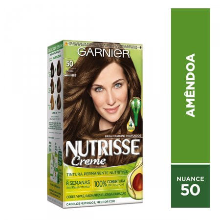 Kit Máscara Colorante Creme 50 Castanho Claro Garnier Nutrisse - Imagem 1