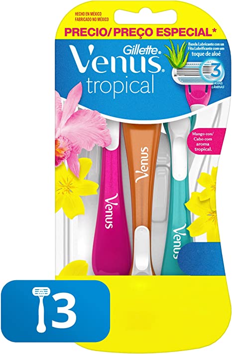 Aparelho Descartável Para Depilar Gillette Venus Tropical 3 Unidades - Imagem 1
