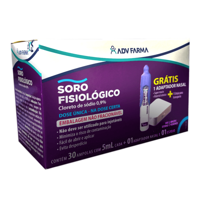 Solucao Fisiologica Top + Adaptador Nasal 0.9% 5 Ml X 30 unidades - Imagem 1