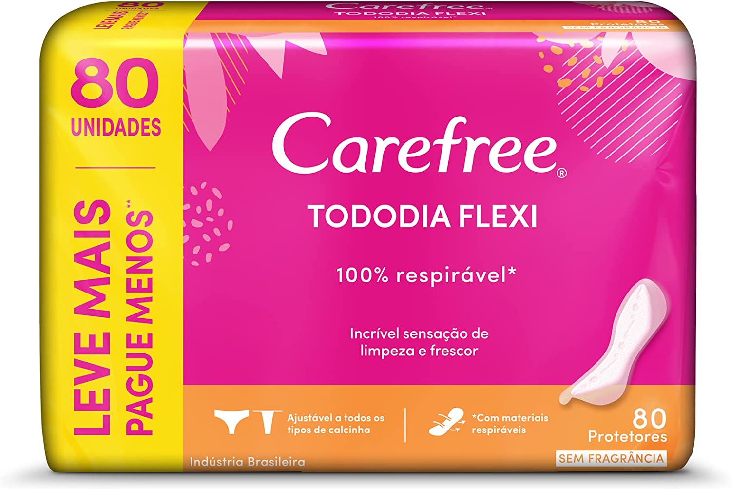 Protetor Diario Carefree Tododia Flexi com 80 unidades (leve 80, pague 60) - Imagem 1