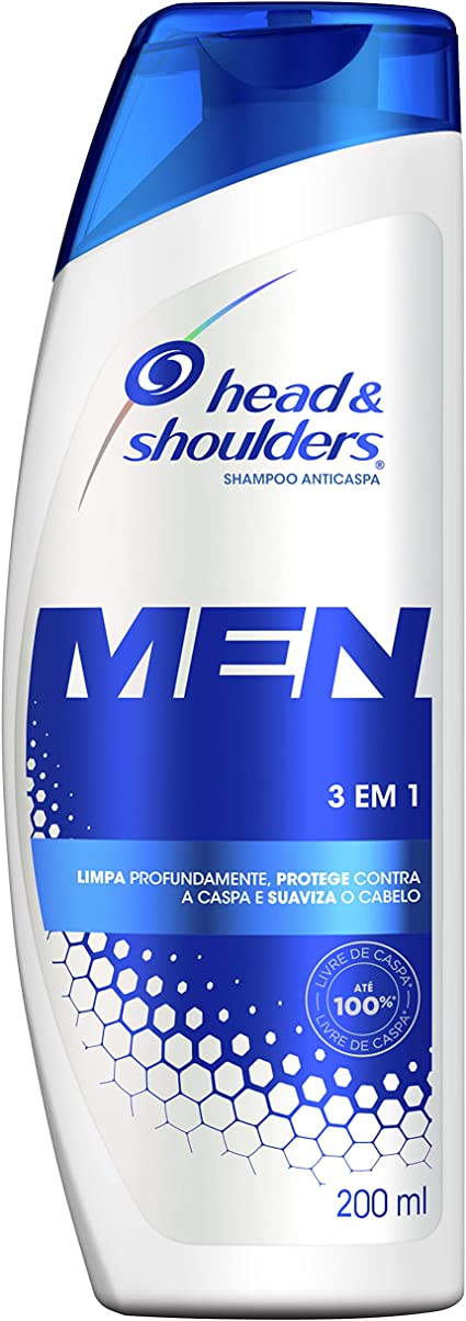 Shampoo Head & Shoulders Men 3 Em 1 com 200mL - Imagem 1