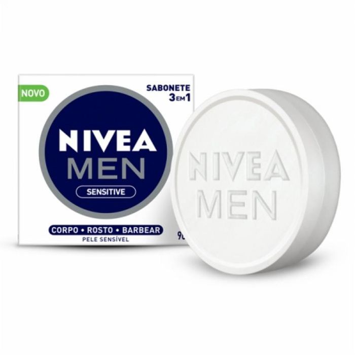 Sabonete 3 Em 1 Nivea Men Sensitive Barra 90g - Imagem 1