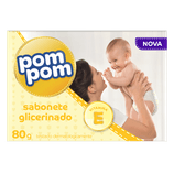 Sabonete Infantil Pom Pom Glicerinado Barra, 80g