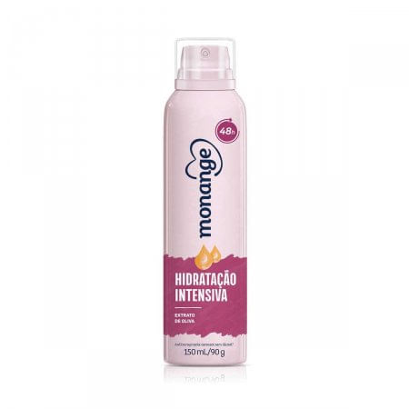 Desodorante Feminino Monange Hidratação Intensiva extrato de oliva, aerosol, 90mL - Imagem 1