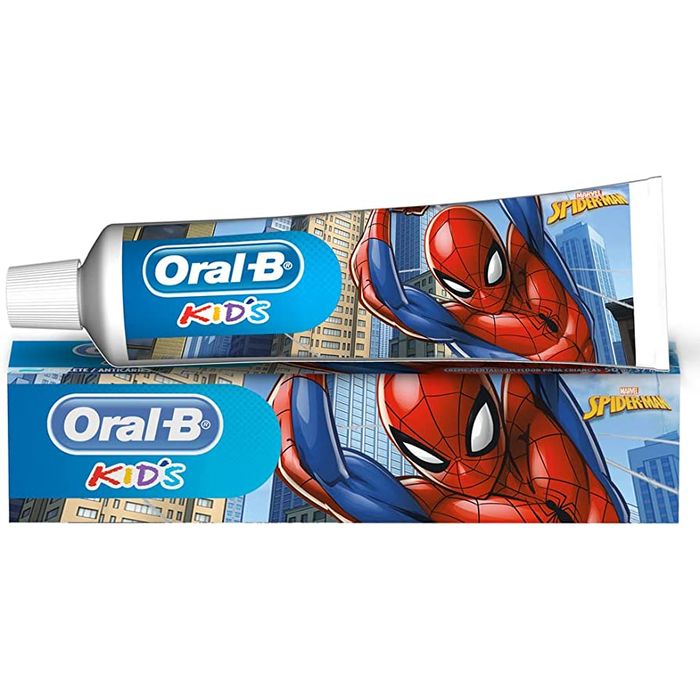Creme Dental Com Flúor Chiclete Spider Man Oral B Kids Caixa 50G - Imagem 1