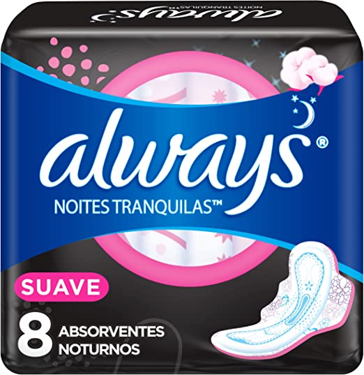 Absorvente Always Noites Tranquilas Suave, Com Abas suave, com abas, leve 8 pague 7 - Imagem 1