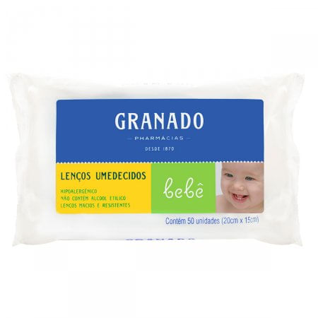 Lenço Umedecido Macio Granado Bebê Pacote com 50 unidades - Imagem 1