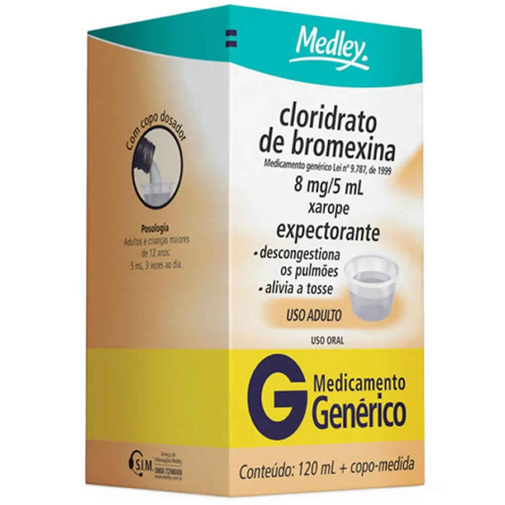 Cloridrato de Bromexina (8mg/5mL) 1.6mg/mL Xarope - Frasco com 120mL - Imagem 1