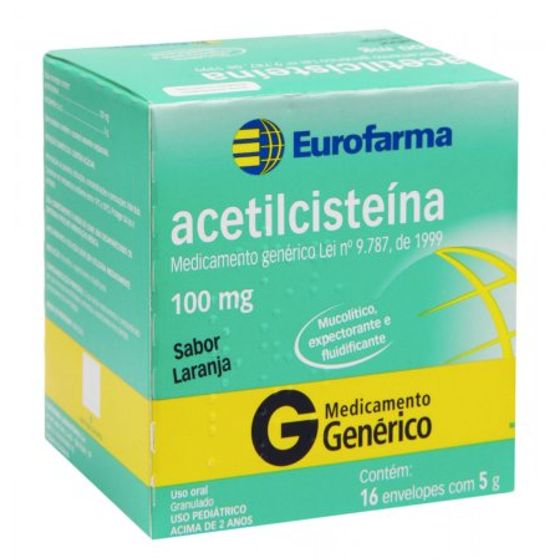 Acetilcisteina 100mg/5g - 16 Envelopes de 5g - Imagem 1