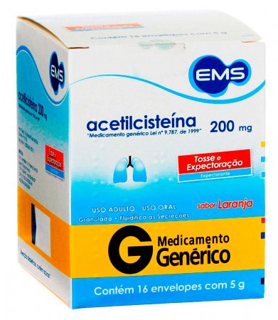 Acetilcisteina 200mg - 16 Envelopes de 5g - Imagem 1