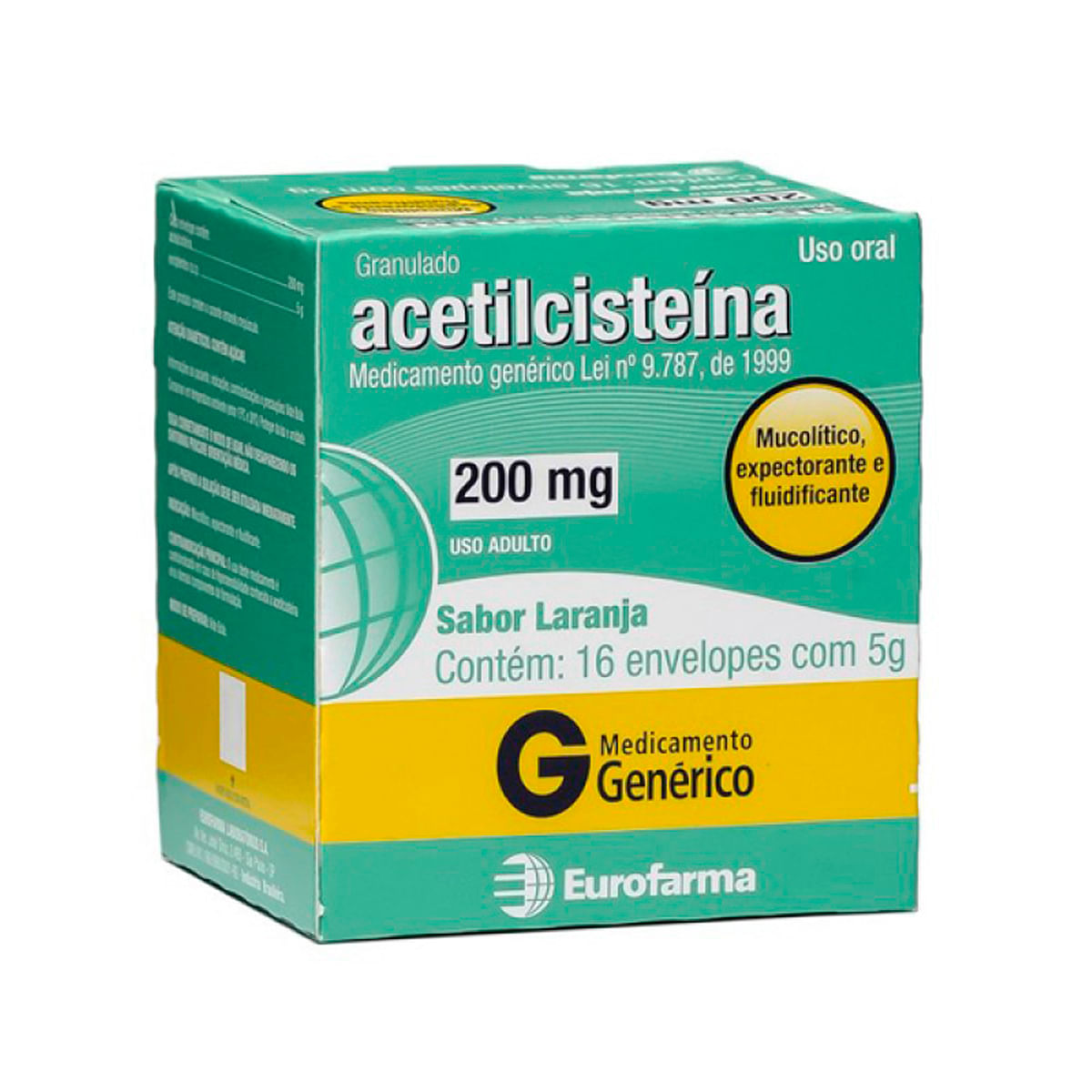 Acetilcisteina 600mg - 16 Envelopes de 5g - Imagem 1