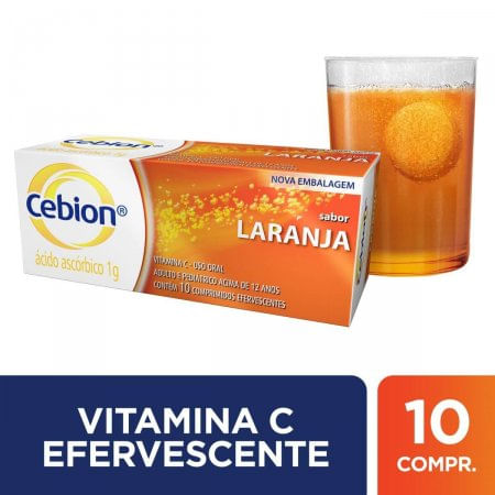 Cebion 1g Comprimido Efervescente Sabor Laranja   Tubo com 10 Comprimidos - Imagem 1