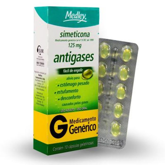 Simeticona 125mg - 10 Cápsulas Moles - Imagem 1