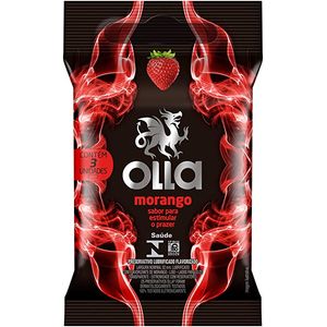 Preservativo Olla Lubrificado Morango, 3 Unidades