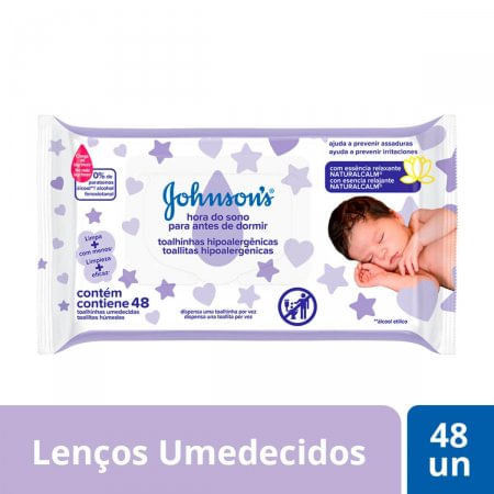 Lenco Umedecido Johnson'S Baby Hora do Sono 48 unidades - Imagem 1