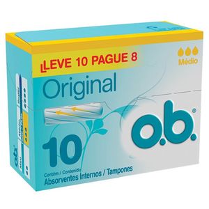 Absorvente Interno Ob Original Medio leve 10 pague 8