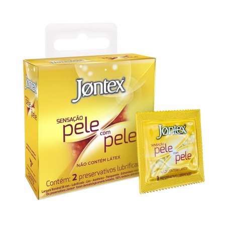 Preservativo Jontex Lubrificado Pele com Pele, 2 Unidades - Imagem 1